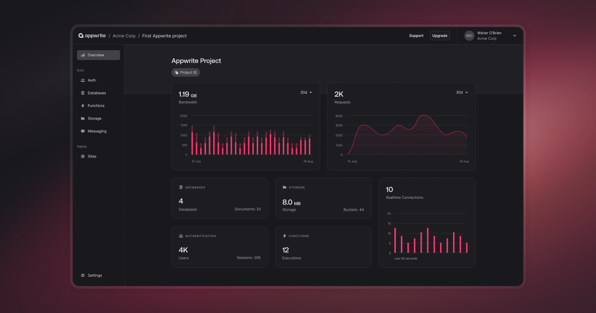 Appwrite platform ozeti ve servisleri