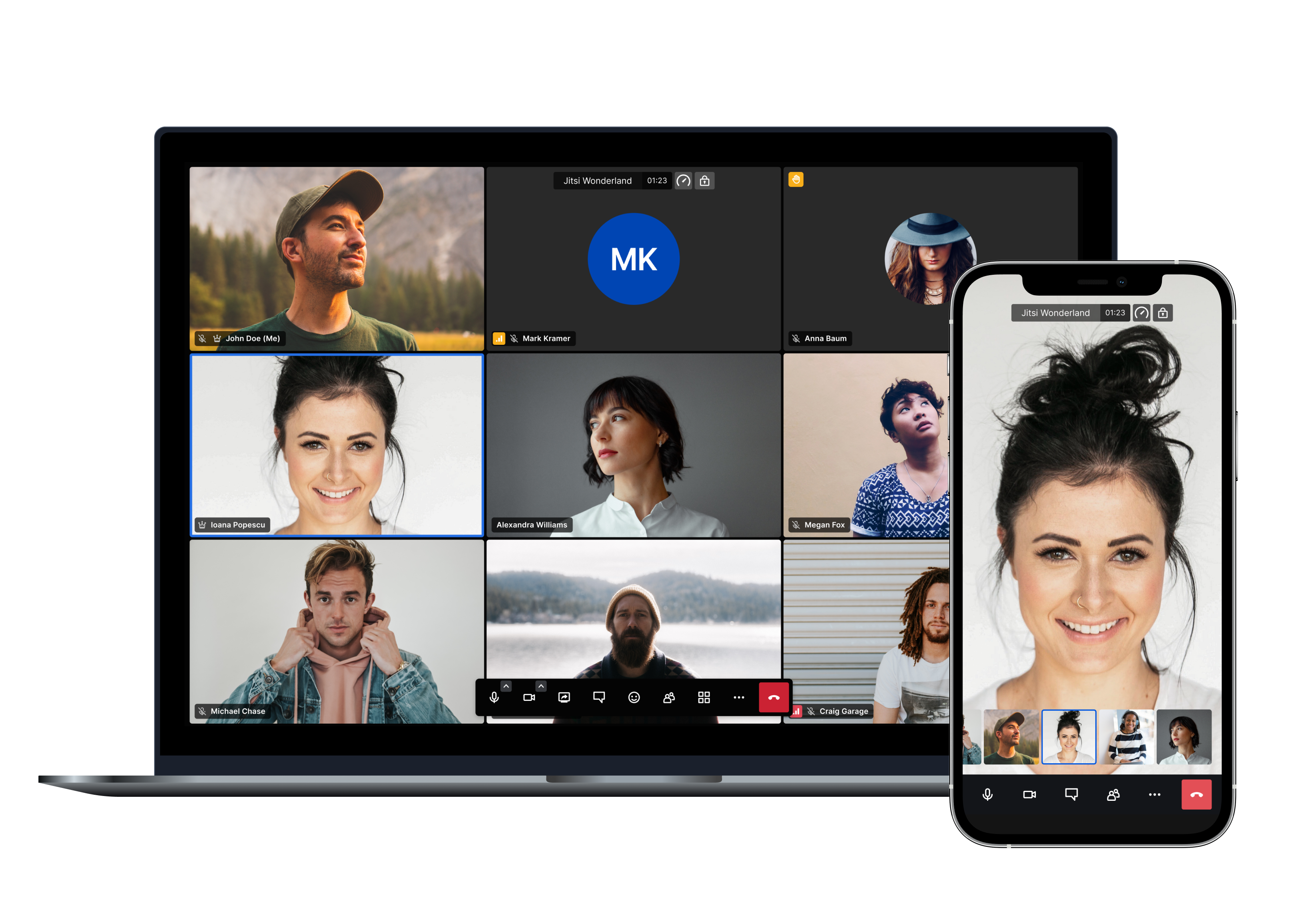 Jitsi Meet görüntülü toplantı arayüzü