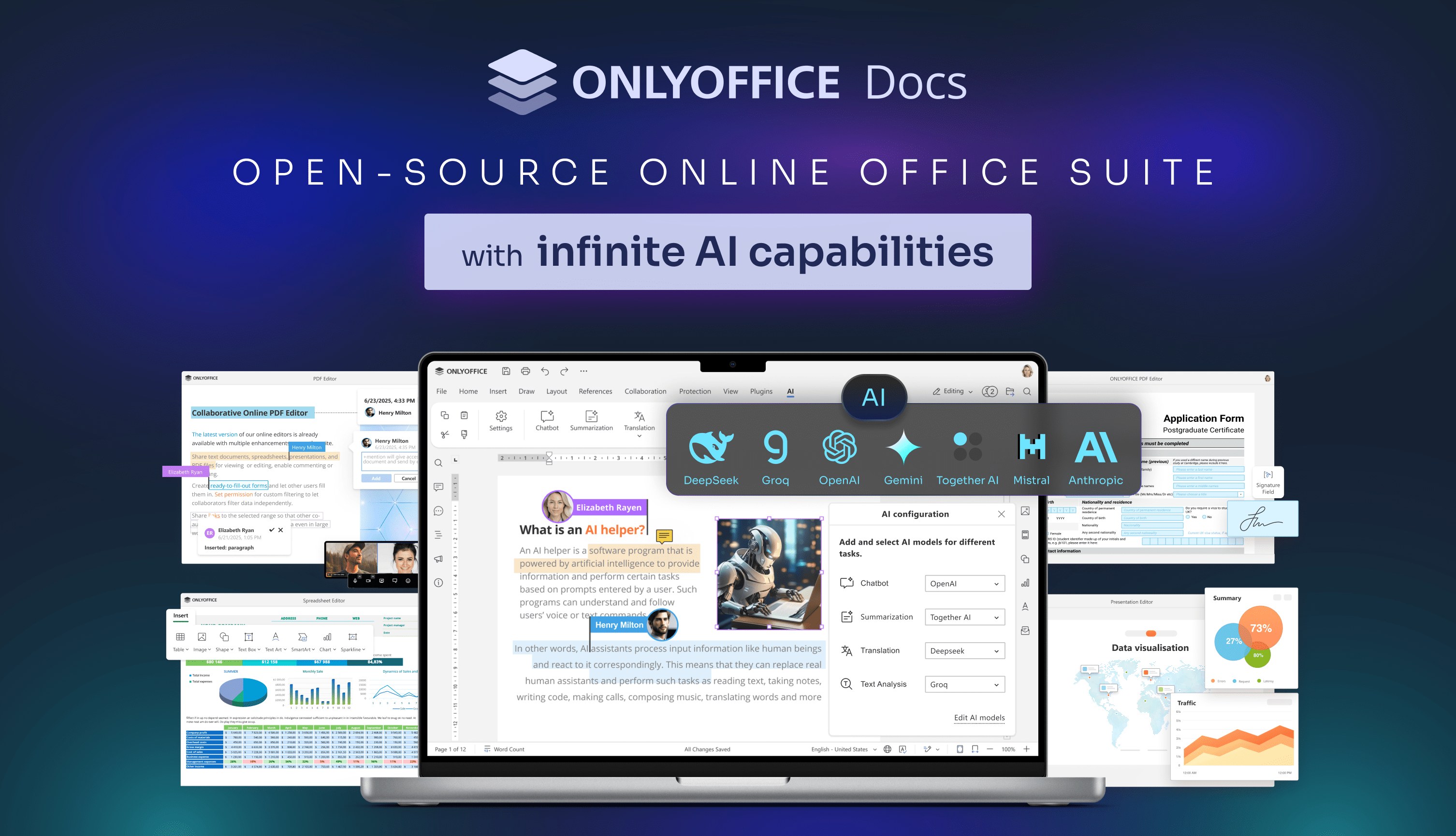 ONLYOFFICE Docs editör arayüzü