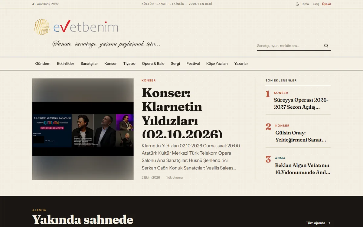 evetbenim.com ana sayfası
